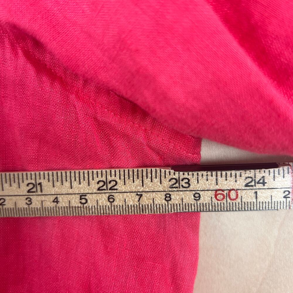 J.Jill Linen Button Front Shirt Pink Coral L Tall Long Sleeve Shell Buttons - Picture 5 of 10